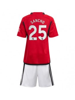 Billige Manchester United Jadon Sancho #25 Hjemmedraktsett Barn 2023-24 Kortermet (+ Korte bukser)